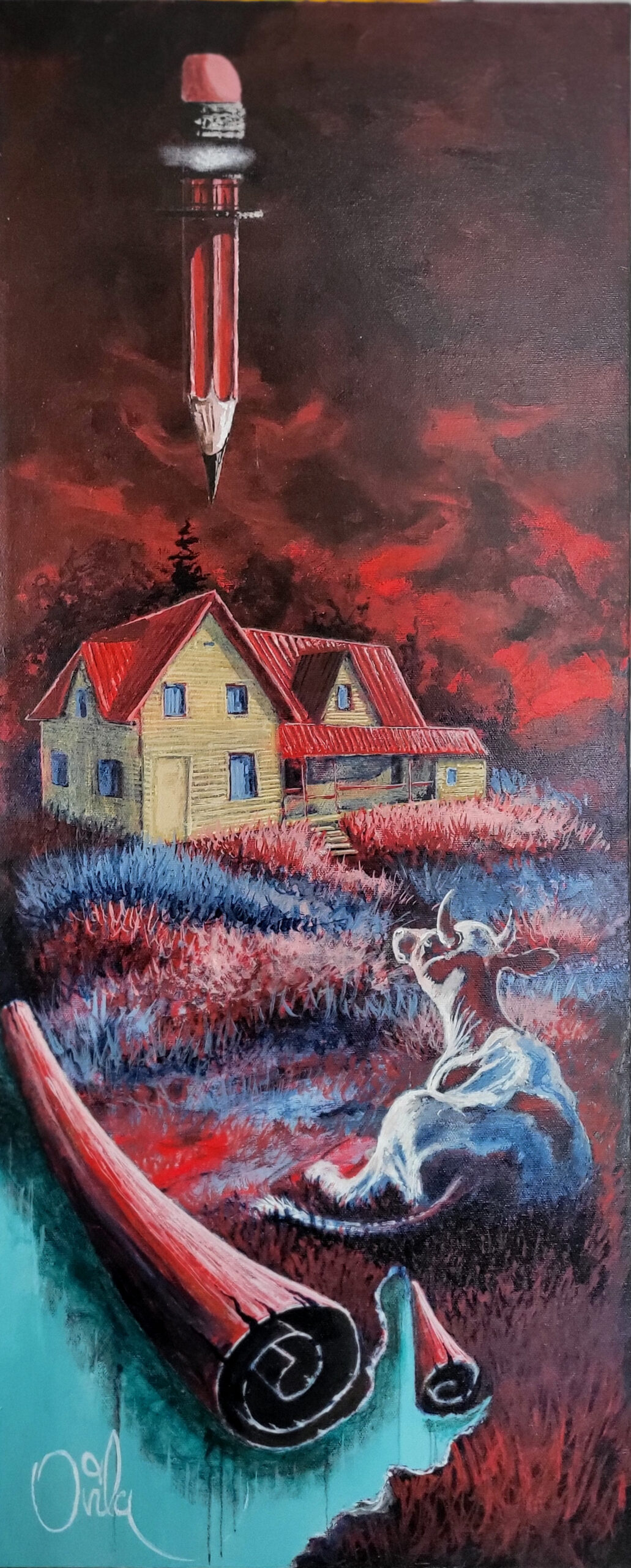 Ovila-David-HUard-Le-repere-30-X-12-Acrylique