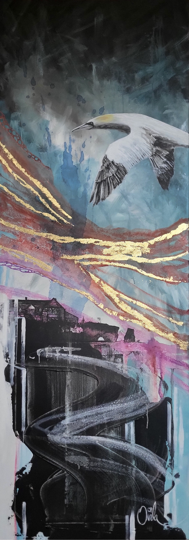 Ovila-David-Huard-A-lombre-du-rocher-72-X-24-Acrylique